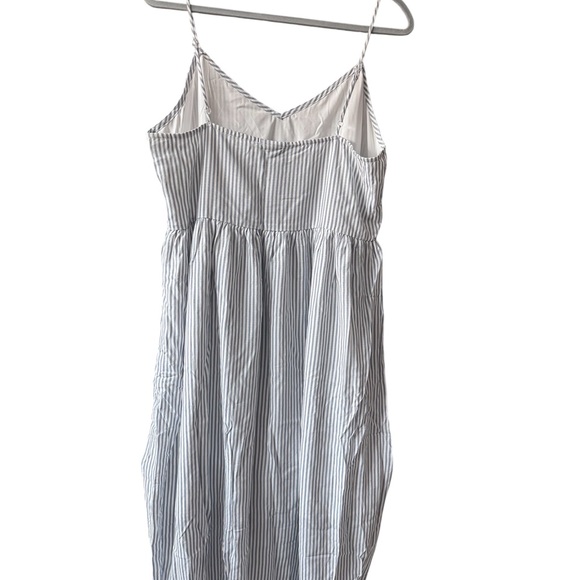Bobeau Steel Blue and White Textured‎ Striped Spaghetti Strap Sundress, Size XL - Picture 2 of 10